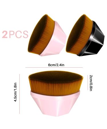 2pcs Kabuki Makeup Foundation Brush Set - Flawless Flat Top Blush & Liquid Powder Brush for Seamless Application | International Shipping Available - Buy Online on GoSupps.com