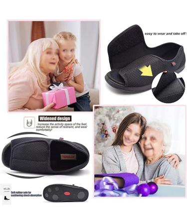Women's Wide Width Shoes - Adjustable Breathable Casual Sandals for Edema Hammertoe Arthritis & Bunions - Comfy Summer Slippers for Swollen Feet - Size 9 Black - Buy Online on GoSupps.com