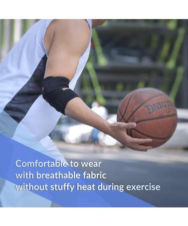 Visenta Elbow Brace Compression Sleeve for Men & Women - Arm Support for Tendonitis, Tennis & Golfers Elbow - Arthritis Relief - Ideal for Workout & Weightlifting - Black - Buy Online on GoSupps.com