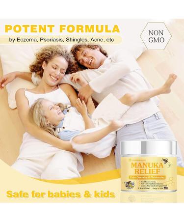 Manuka Honey Eczema Cream with Colloidal Oatmeal - Soothing Relief for Itchy Dry Skin - Plant-Based Formula for Eczema, Psoriasis, and Shingles - Buy Online on GoSupps.com