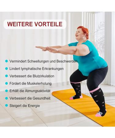 Zfsock Medical Compression Stockings for Thick Calves - 20-30mmHg Support Socks for Men & Women | Travel Sports & Nurse Use - Oversized & Cat Pink Design - Buy Online on GoSupps.com