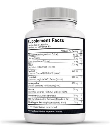 Shilajit Supplement with Sea Moss Ashwagandha Tongkat Ali Boron Magnesium - Fulvic Acid Capsules for Men - 90 Count (Pack of 2) 180 Capsules (Pack of 2) - Buy Online on GoSupps.com