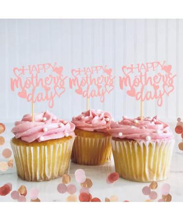 Keaziu 24 Pack Happy Mother's Day Cupcake Toppers Best Mom Ever Cupcake Picks Cake Decoration Party Supplies for Mother's Day Party Cupake Decorations Pink 1 - Buy Online on GoSupps.com