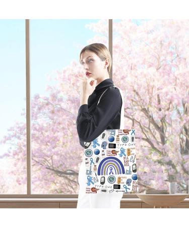 Blue Ribbon T1D Warrior Gift | Type 1 Diabetes Awareness Tote Bag | Diabetic Supply Bag - Buy Online on GoSupps.com