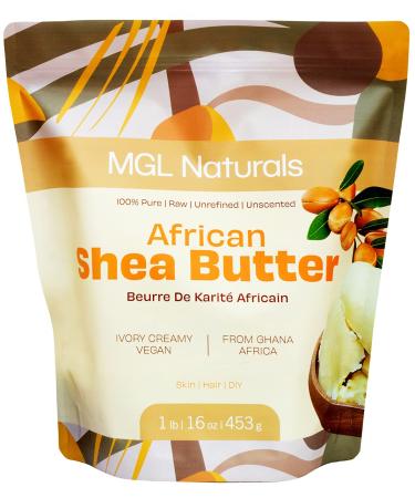 MGL Naturals Raw African Shea Butter Ivory 1 lb 100% Pure and Unrefined. Nourish and moisturize skin and hair. Use alone or DIY recipes. From Ghana West Africa. (1 lb) Shea Butter 16 Ounce (Pack of 1) - Buy Online on GoSupps.com
