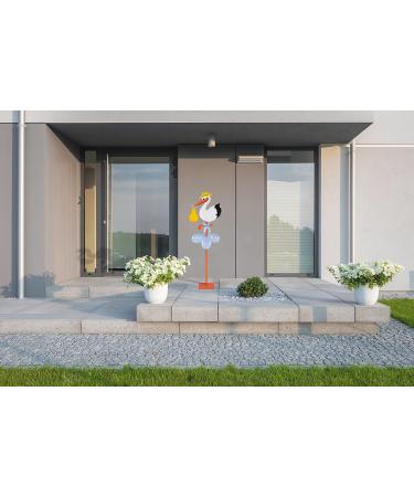 Theolino Storch Birth - Premium 150 cm Wooden Stork - Double-Sided Print - Unique Baby Gift for Birth - Perfect for Boys & Girls - Buy Online on GoSupps.com
