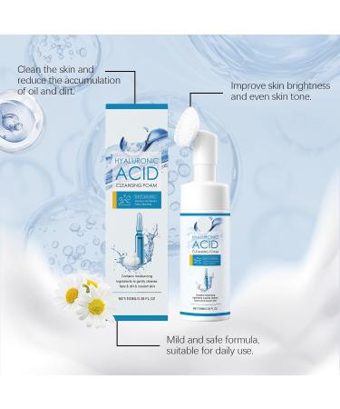 Hyaluronic Acid Foam Facial Cleanser - Gentle Deep Cleaning Moisturizing & Hydrating Anti-Wrinkle Remove Dirt & Oil Unclog Pores(1PCS) - Buy Online on GoSupps.com