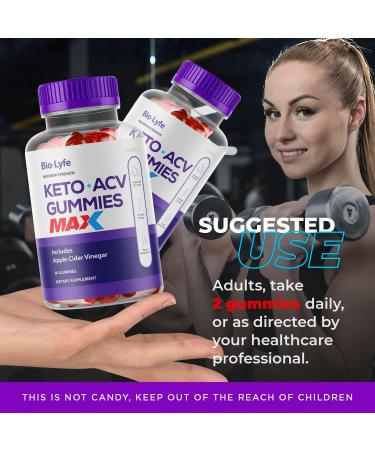 Biolyfe Max Keto ACV Gummies - 3 Pack, Advanced Formula with Apple Cider Vinegar and Minerals for 90 Days Supply - Buy Online on GoSupps.com
