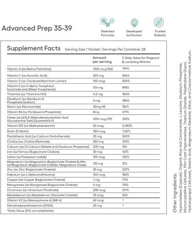 Ovaterra Advanced Prenatal & Preconception Multivitamin Bundle for Women with DHEA 25mg Choline 550 mg Folate (Methylfolate) 1 010 mcg Omega-3 DHA EPA Chelated Iron 364 Capsules - 28 Day Supply - Buy Online on GoSupps.com