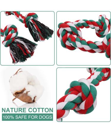Luxmay Insmerced Rope Dog Toy - 92cm 5 Knots Durable Chew Toy for Large & Medium Dogs - Interactive Christmas Colors - International Shipping Available - Buy Online on GoSupps.com