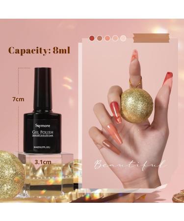 Skymore UV Nail Polish Gel Nail Polish UV Varnishes for Nails 8 ml Gel Nail Polish for UV Lamp 6 Colours UV Gel Nail Polish Nude Pink Gel Polish Gel Polish Ideal Nail Polish Gift for Women - Buy Online on GoSupps.com