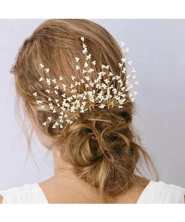 PRETTYLIFE 3Pcs Wedding Hair Pins White Tiny Pearl Bridal Hair Pieces Accessories for Women Flower Girls