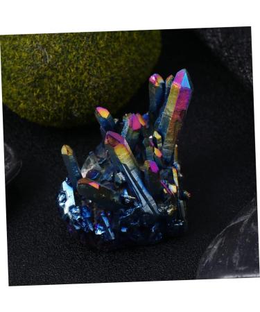 FOMIYES Purple Decorations 1pc Natural Crystal Amethyst Rock Titanium Spiritual Crystal Cluster Ornament Mineral Decorations Colorful 6X4.2CM - Buy Online on GoSupps.com