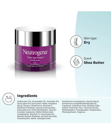Neutrogena Triple Age Repair Anti-Aging Moisturizer with SPF 25, Vitamin C, Shea Butter - 1.7 oz - Buy Online on GoSupps.com