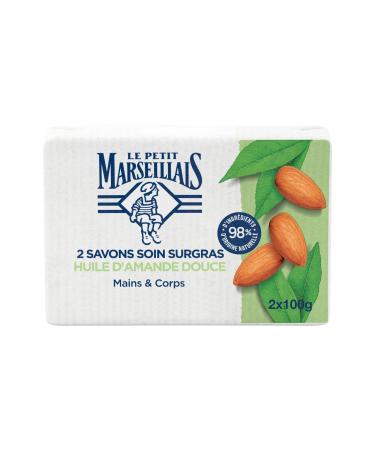 The Little Marseillais | Sweet Almond Oil Surgras Care Soap (2 x 100 g roll) – Solid hand & body soap with 98% natural ingredients