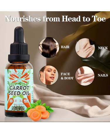 3Pack Carrot Seed Oil Pure Unrefined Cold Pressed Daucus Carota Moisturizer for Hair Skin and Nails Carrot Seed Moisturizer with Caratone for Face and Lip Care Body Massage oil - Buy Online on GoSupps.com