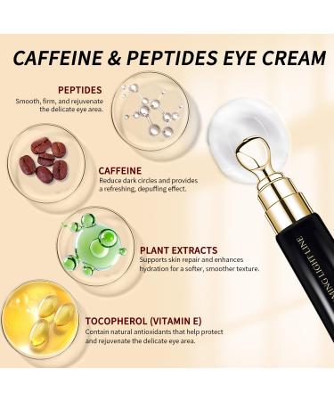 Maskiss Eye Cream for Wrinkles and Dark Circles Peptides + Caffeine Formula to Reduce Puffiness Fine Lines and Under Eye Bags - Buy Online on GoSupps.com