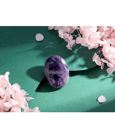 XIANNVXI Amethyst Oval Healing Crystals | Natural Polished Reiki Pocket Stones - Buy Online on GoSupps.com