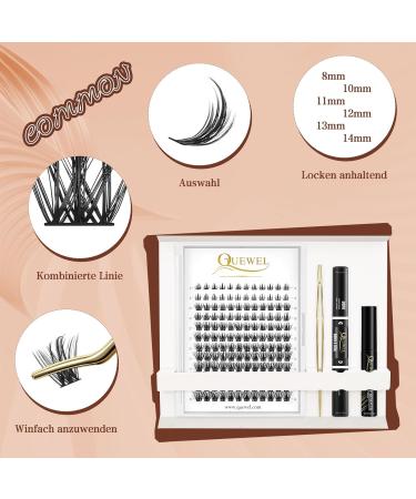 QUEWEL 144 PCs DIY Eyelash Extensions Set | Cluster Applicator Tool & Super Hold Glue | Perfect for DIY Extensions (Qu-H-DH-07) - Buy Online on GoSupps.com