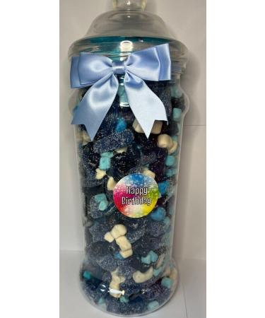 Happy Birthday Filled Pick N Mix Sweet Victorian Jar Gift Personalised Present 2.5l blue - Buy Online on GoSupps.com