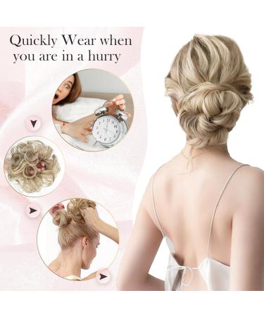Vlasy Messy Bun Hair Piece F12/613# 60g - Curly Wavy Hair Scrunchies Extension for Women - Synthetic Chignons Accessories - Updo for Girls - Buy Online on GoSupps.com