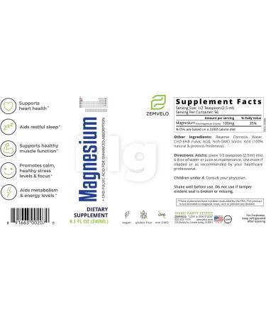 Natural Magnesium Ionic Supplement | 96-Day Supply | Longevity, Wellness, and Mood Support | Restful Sleep and Muscle Health - Buy Online on GoSupps.com