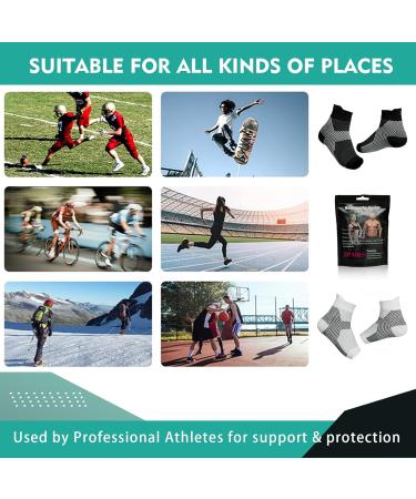 Neuropathy Socks for Men & Women - Diabetic Foot Pain Relief - 2 Pairs XXL White Socks for Plantar Fasciitis & Nerve Pain - Buy Online on GoSupps.com