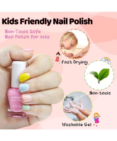 Kids Nail Polish Set - Non-Toxic Quick Dry 10 Rainbow Colors | Peel Off Water Based Nail Polish for Girls & Toddlers - Safe Fun Nail Art Toys - Buy Online on GoSupps.com