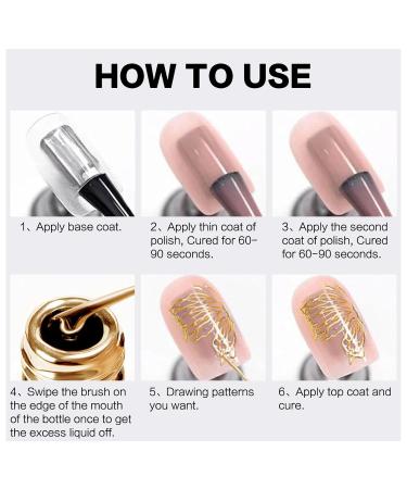 Metallic Mirror Gel Polish - Gold Painting Liner with Built-in Brush for Stunning Nail Art | Soak Off DIY Manicure - Buy Online on GoSupps.com