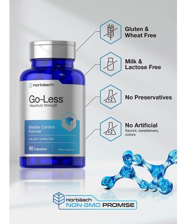 Go Less Bladder Control Pills | 90 Capsules | Maximum Strength for Women and Men | Non-GMO & Gluten Free - Buy Online on GoSupps.com
