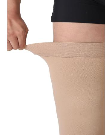 TOFLY Medical Thigh High Compression Stockings | 20-30mmHg Graduated Compression Socks | Silicone Band Support | Varicose Veins, Edema, Travel | Beige 3XL - Buy Online on GoSupps.com