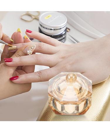 Beavorty Nail Art Acrylic Liquid Powder Glass Dappen Dish Nail Crystal Bowl with Lid Nail Art Brush Washing Container for Nail Art Manicure Care Tools - Buy Online on GoSupps.com