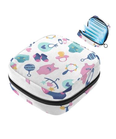 Portable women's binding bags menstrual cup bags feminine menstrual performances bag for teenage girls tampons first period summer beach cute toys multicolored 06