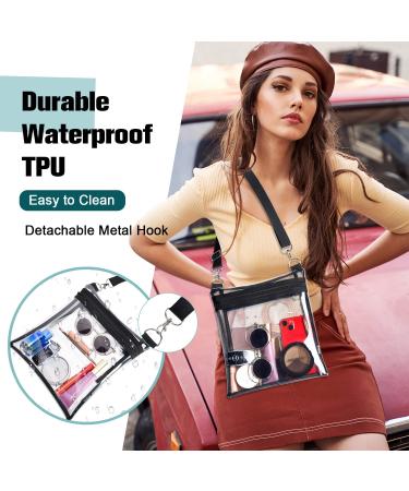 Clear Stadium Approved Crossbody Bag - Transparent PVC Messenger Purse for Concerts & Events - Buy Online on GoSupps.com