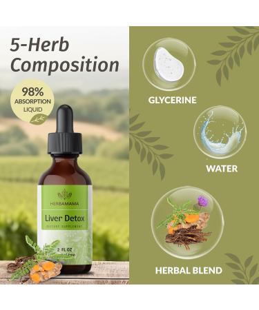 HERBAMAMA Milk Thistle and Liver Support Complex Kit - Bundle of Milk Thistle Gummies & Liver Detox Liquid Complex 4 fl oz - Vegan Non-GMO Alcohol-Free - 2 Pack - Buy Online on GoSupps.com