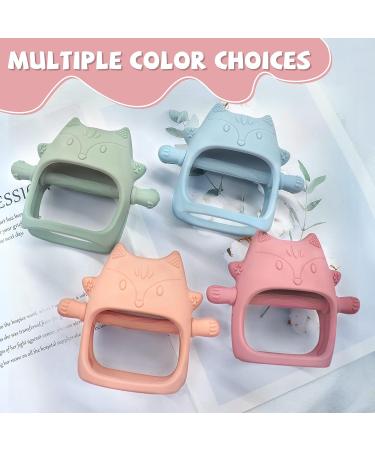 Baby Teething Toys Set - Silicone Hand Teether with Pacifier Clip | BPA Free Chew Toys for Babies 6-12 Months (Pink) - Buy Online on GoSupps.com