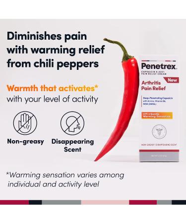 Penetrex Warming Pain Relief Cream with Capsaicin, Arnica, Vitamin B6 & MSM - 2 oz - Buy Online on GoSupps.com