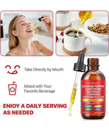 Cayenne Pepper Drops Supplement Liquid Cayenne Health Supplements with Turmeric Curcumin Hawthorn Berry Ceylon Cinnamon Organic Panax Ginseng Berberine Extract 2 Oz - Buy Online on GoSupps.com