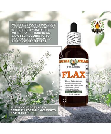 Flax (Linum Usitatissimum) Dry Seed Glycerite Made in Hawaii Organic Raw Materials All Natural Vegan Lab Tested Alcohol-Free Liquid Extract - 2 fl.oz 2 Fl Oz (Pack of 1) - Buy Online on GoSupps.com