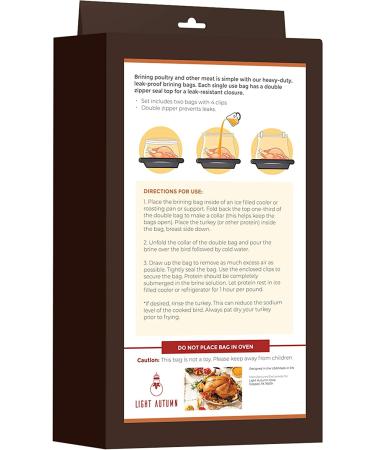 Extra Large Turkey Brine Bags (2 Pack) 22x23 - Heavy Duty Double Zipper - Hold Up to 25 lb - Thanksgiving Day Turkey Brine Kit - Buy Online on GoSupps.com