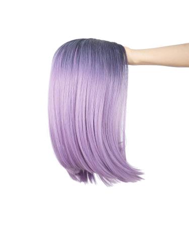 SWACC Ombre Short Hair Bob Wig in Lavender Purple - Synthetic Cosplay Wig for Women and Kids with Wig Cap - Buy Online on GoSupps.com