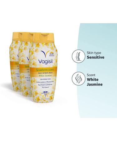 Vagisil Scentsitive Scents White Jasmine Feminine Wash for Women - Gynecologist Tested - 12oz, Pack of 3 - Buy Online on GoSupps.com