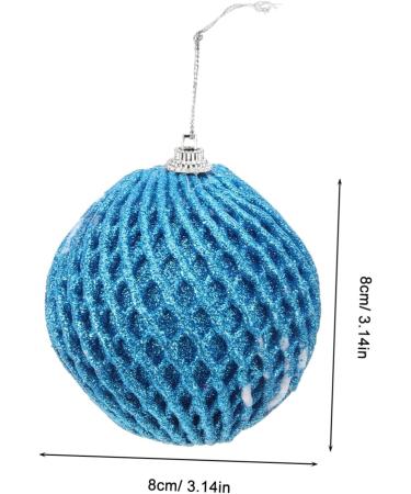 Zerodeko 3pcs Christmas Foam Ball Christmas Window Pendant Wrapped Hanging Ball Party The Tree Sticky Powder Blue 8X8X8CM - Buy Online on GoSupps.com