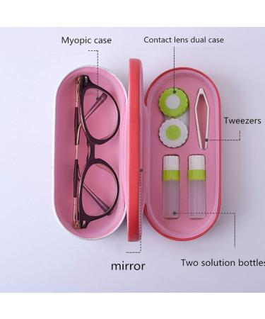 2 in 1 Glasses Case Len Case & Eye Glasses Double Layer Storage Case with Mirror - Vintage Floral Double Sided Portable Design Perfect for Home Office and Travel (Pink) - Buy Online on GoSupps.com