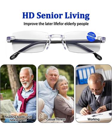 FDJZXW Intelligent Zoom Reading Glasses - 2 Pairs Multifocal Frameless Anti-Blue Light Glasses for Presbyopia - Ideal for Car Use - Buy Online on GoSupps.com