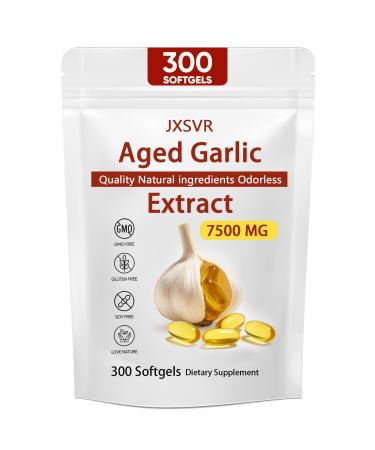 Aged Garlic Extract 300 Softgels 7500mg Odorless | Heart & Immune Antioxidant Supplements Vegetarian All-Natural Non-GMO (1)