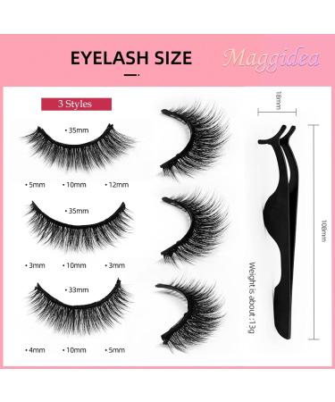 Self-Adhesive Eyelashes Self Stick Lashes Reusable False Eyelashes 3 Styles of Natural Fluffy Cat Eye Lashes Waterproof Soft Thick Volume Faux Mink Lashes No Glue Needed 3 Pairs (3 Styles Mixed) - Buy Online on GoSupps.com