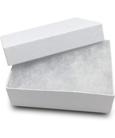 100 Pack White Swirl Cardboard Jewelry Boxes with Cotton - 3 1/4 x 2 1/4 x 1 - The Display Guys - Buy Online on GoSupps.com