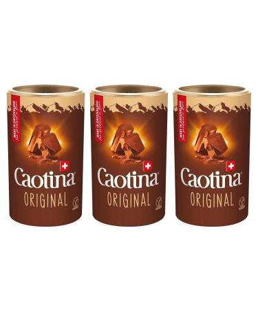 Caotina Original Drinking Chocolate, Cocoa Powder with the Finest Swiss Chocolate, Sustainable and Certified Hot Chocolate, 3x20