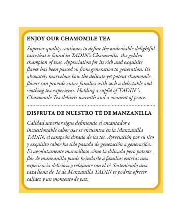 Tadin Manzanilla Chamomile Tea 24 ct - Pack of 2 | Soothing Herbal Tea Blend - 48 Tea Bags Total - Buy Online on GoSupps.com